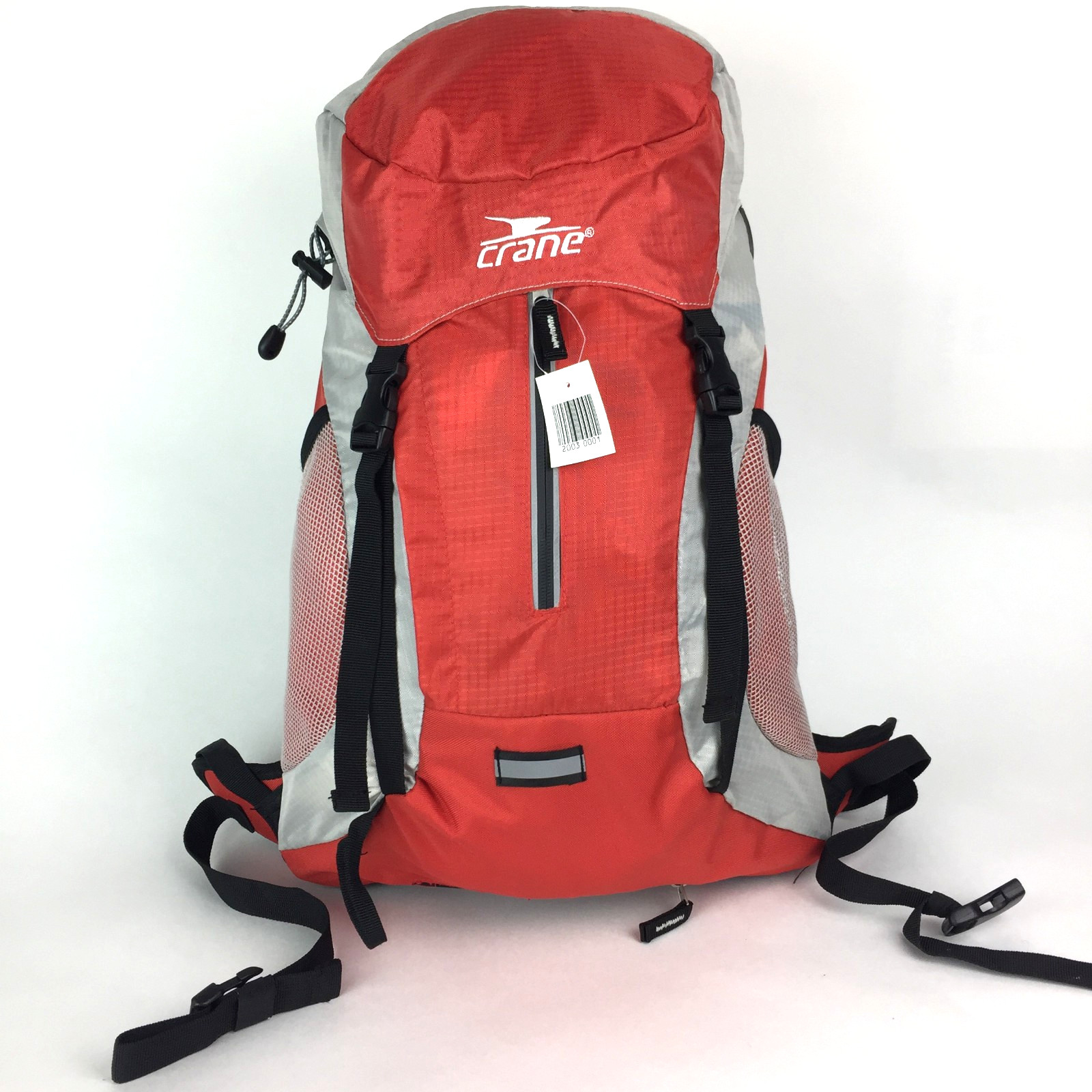 NWT Crane Sports Bike Backpack Red Reflective Hip Belt Rainfly H20 Port 20x14"