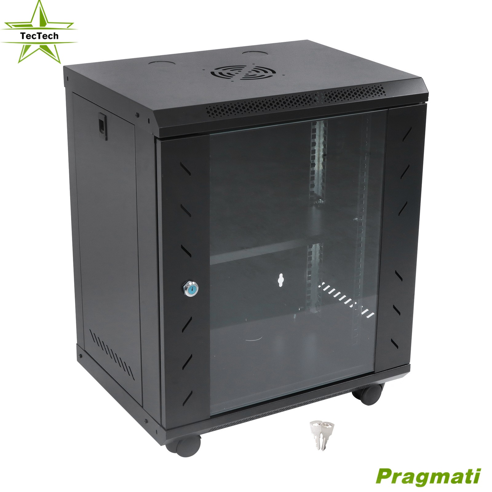 12U Wall Mount Network Server Rack Cabinet Enclosure 15.5'' Deep Door Lock 1PC