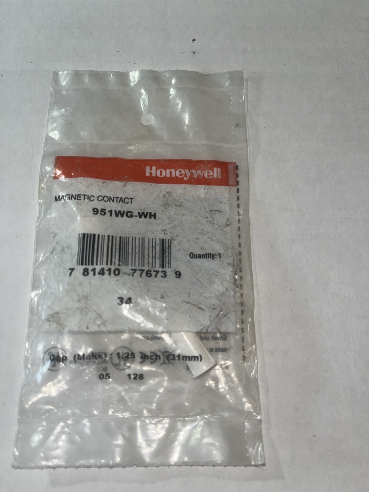 Brand New  Honeywell 951WG-WH 3/8" Stubby Recessed Magnetic Contact, White