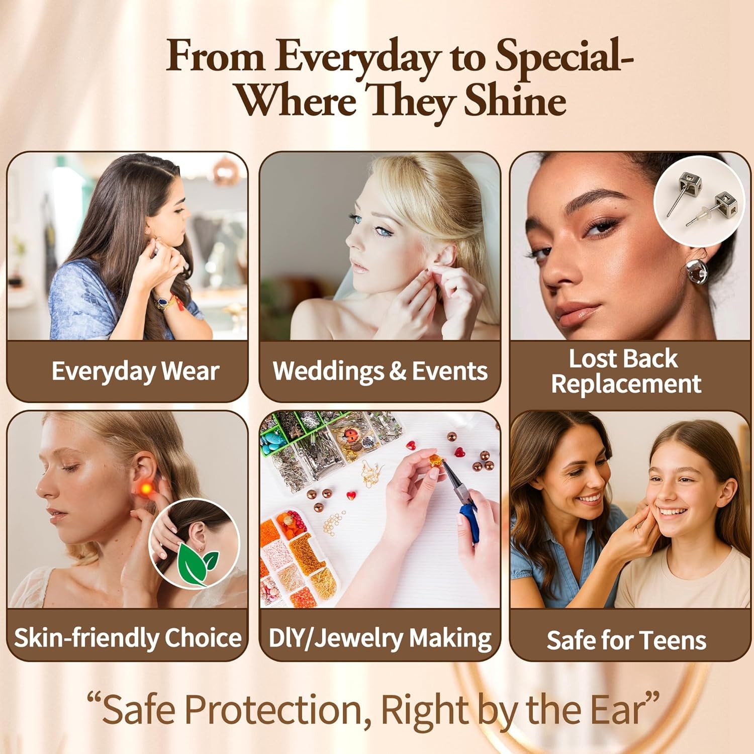 1400PCS Clear Silicone Earring Backs – Soft & Invisible Small Rubber Stoppers
