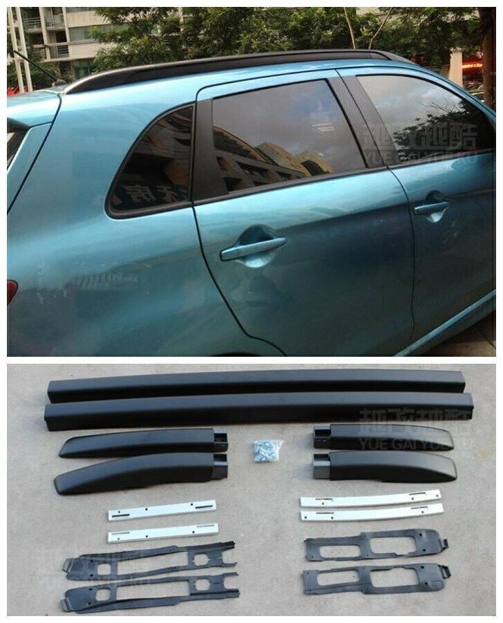 Black Roof Rack Rail Bars Luggage Set For Mitsubishi ASX Outlander Sport 2014-21