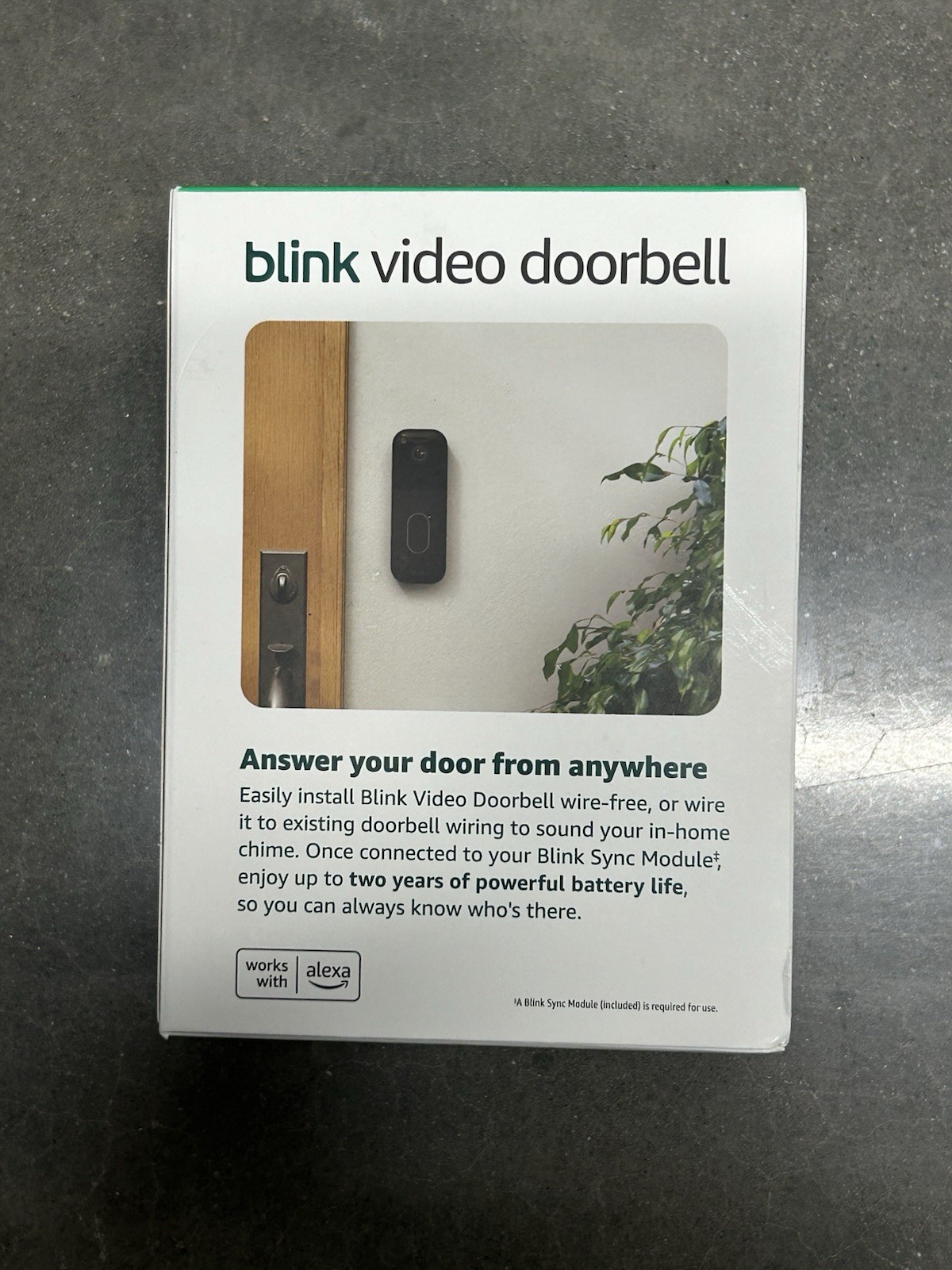 Blink Video Doorbell 2nd Gen Battery Powered w/ Sync Module, Alexa, Night