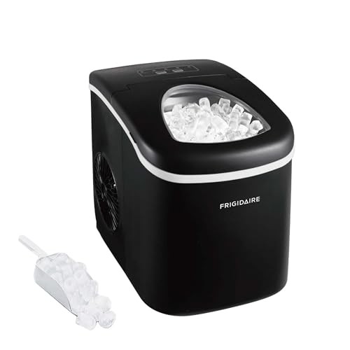 EFIC101-BLACK Ice Maker Machine for Countertop, 26 lbs, Adjustable Ice Black