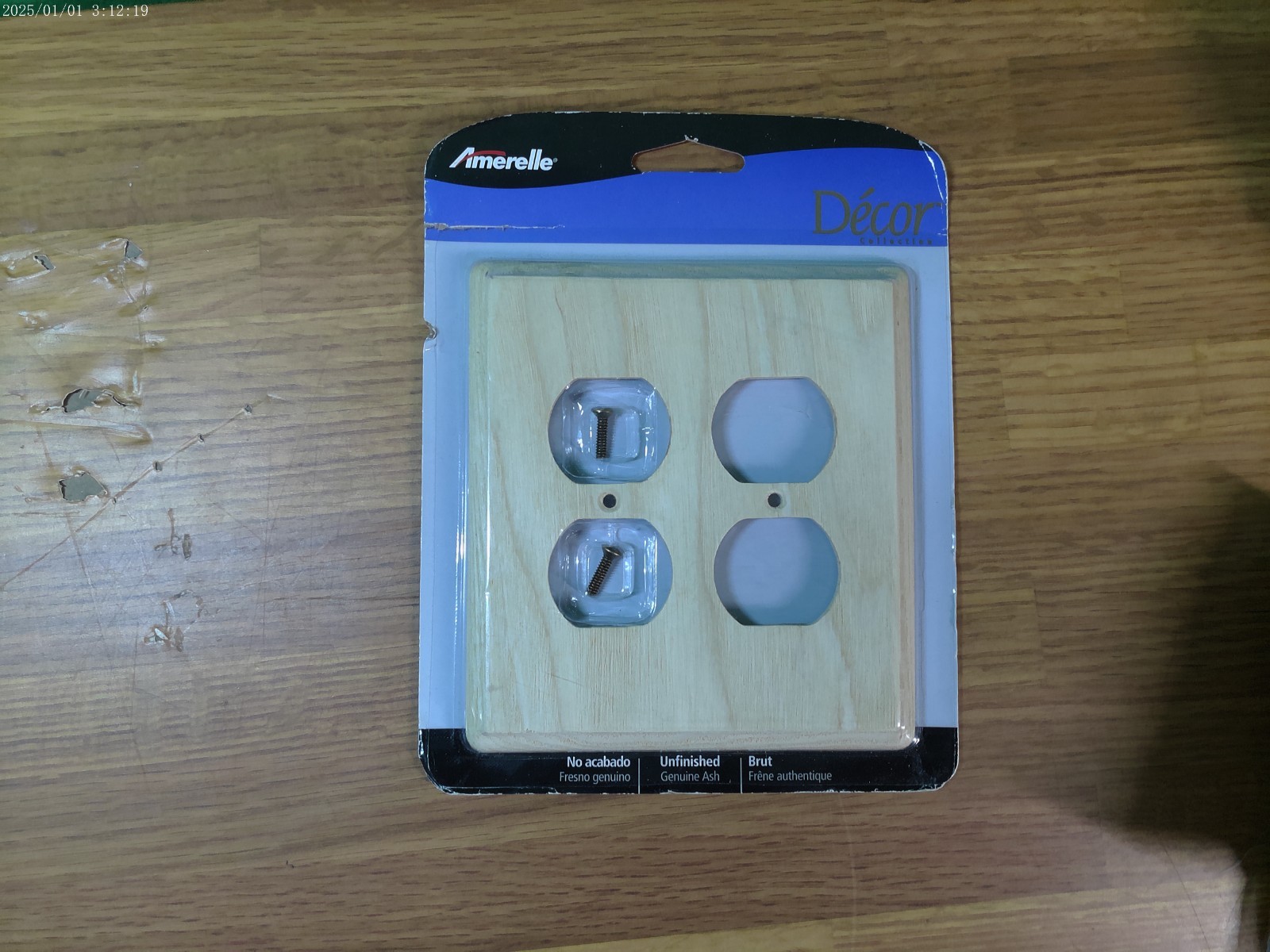 Amerelle WallPlate Unfinished Solid Wood Baker 2 Duplex Paintable Stainable