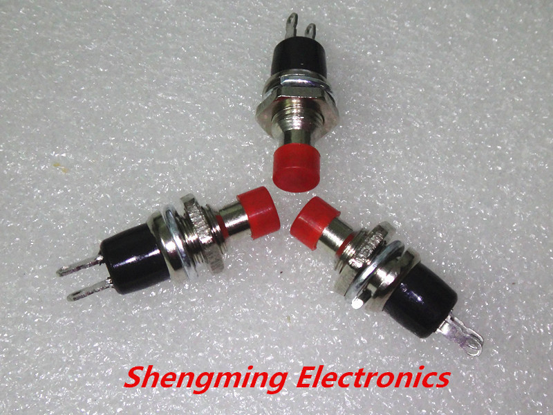 10pcs ON/OFF Red Mini Lockless Momentary Push button Switch PBS-110