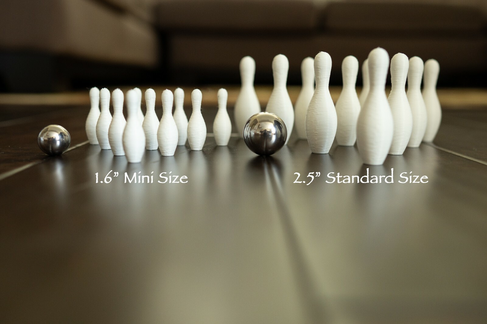 Mini Bowling Set : 10 Pins, Ball, Pin Setter, Ball Rolling Ramp