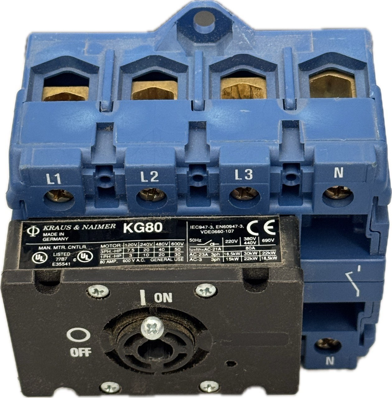 Kraus & Naimer main switch kg80 without control panel