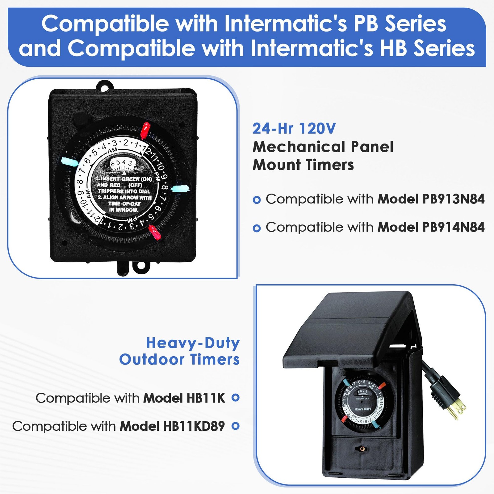 Dreyoo Cycle Timer Clock ON/OFF Plastic Switch Trippers Compatible with...