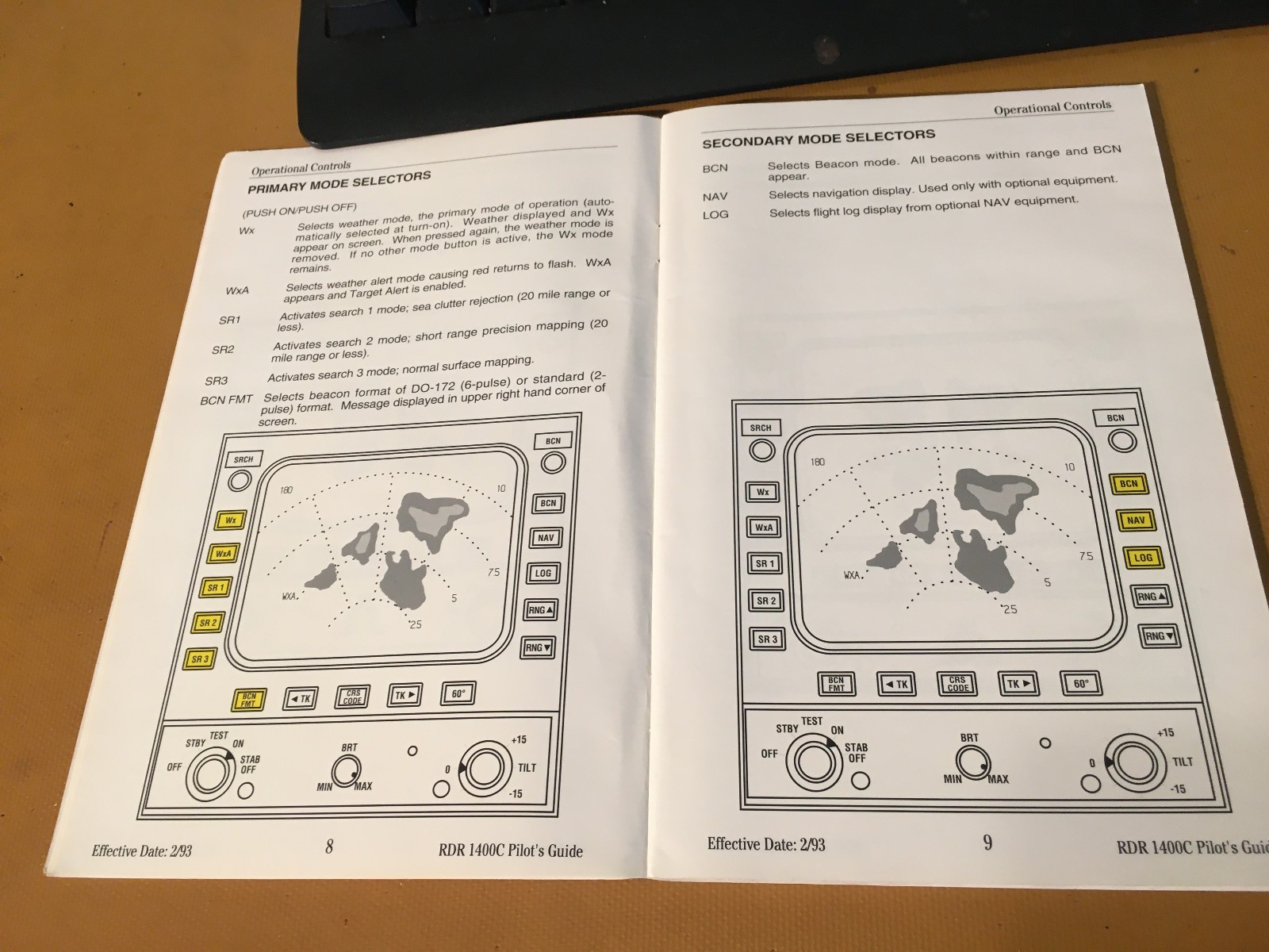 Bendix RDR-1400C Color Radar Pilot's Guide Manual