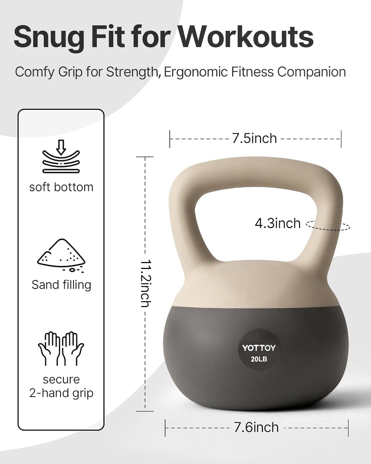 Soft Kettlebell Set for Strength Training Kettlebells& Home Workouts Wide-Handle