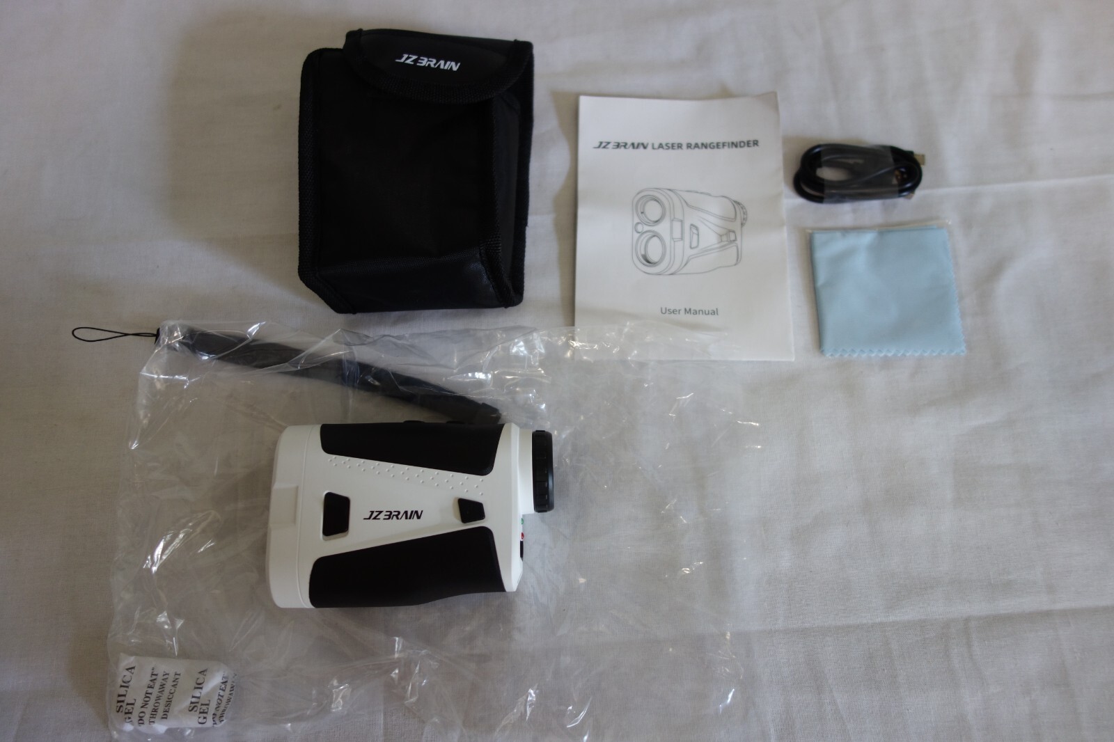 JZ Brain 7x Golf Rangefinder 1100yd Rechargeable Battery White