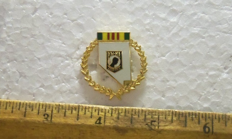 Nevada POW*MIA Vietnam Pin with  Wreath