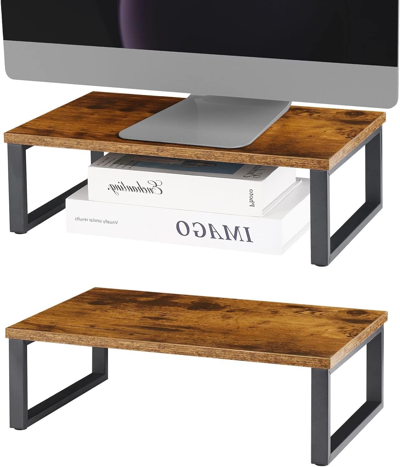 Monitor Stand Riser 2 Pack Laptop Stand Riser Holder Wood Computer Stands Vintag