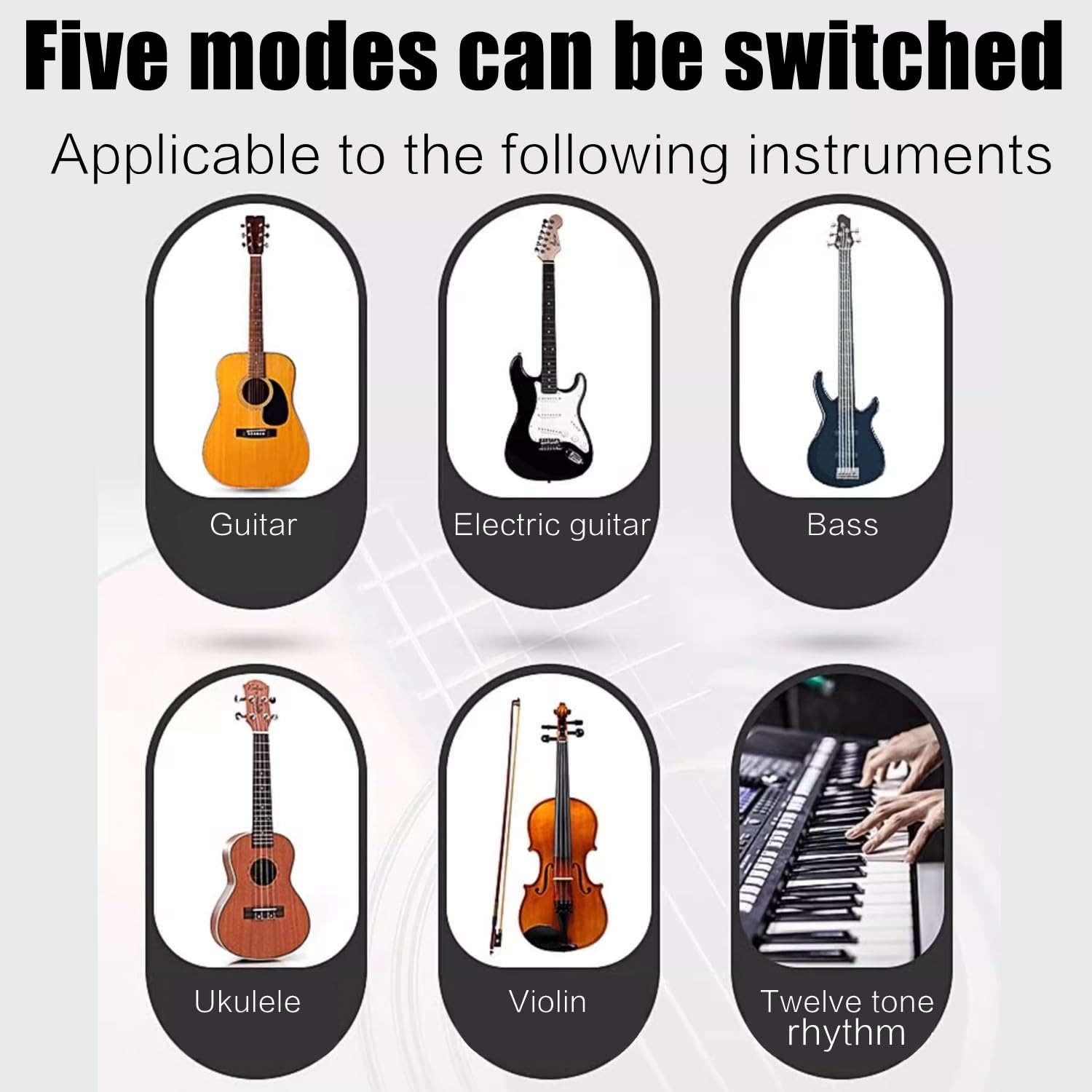 Aroma Rechargeable Guitar Tuner Clip On for Guitar, Violin, Ukulele, Bass, Ma...