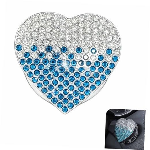 Black Car Accessories for Women, Rotating Flip-Open Design Bling Gradient Blue