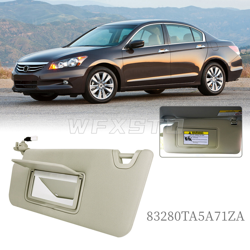Left Driver Side Sun Visor W/ Light For 2008-11 Honda Accord Beige 83280TA5A71ZA