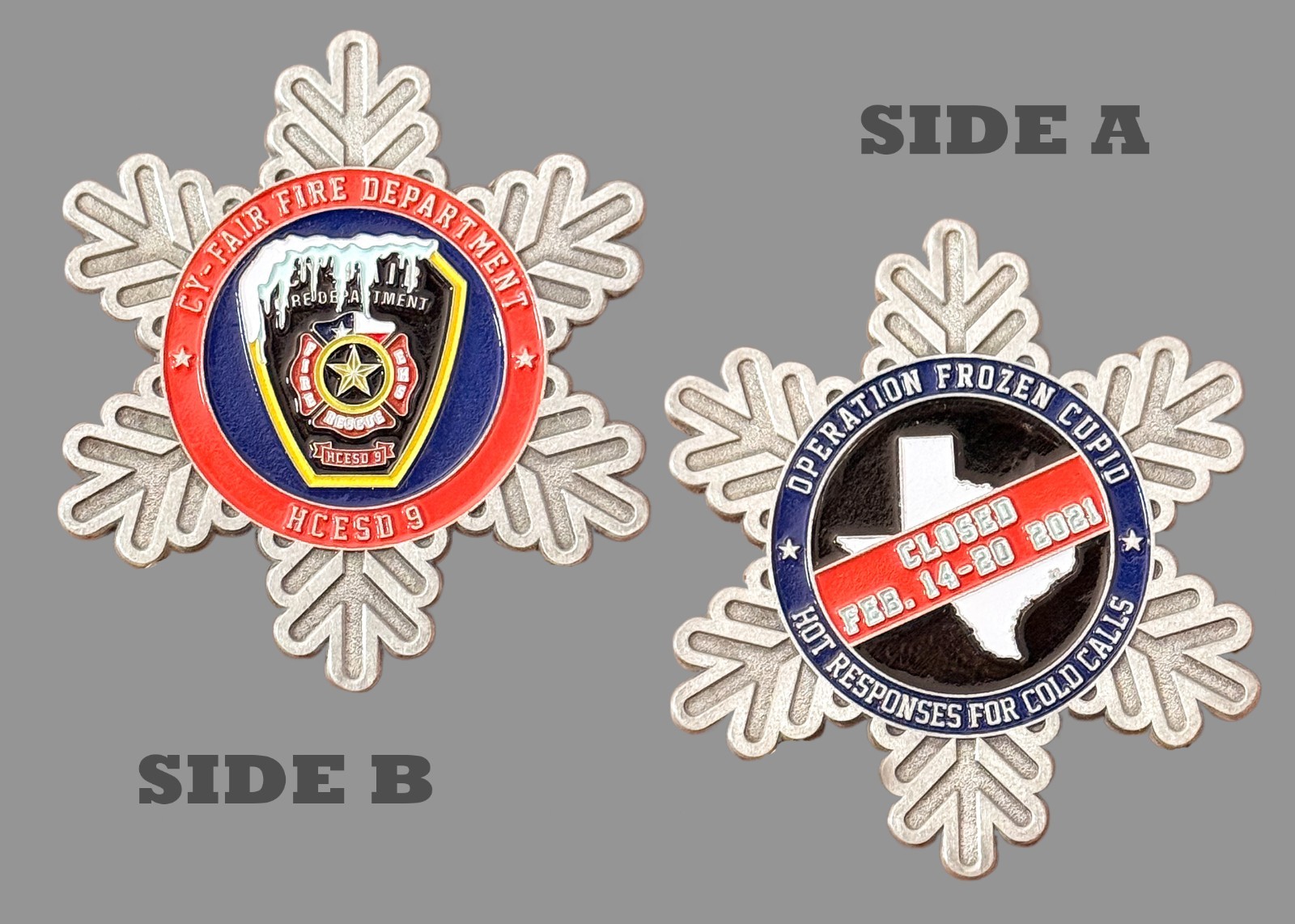 Cy-Fair Fire Department Operation Frozen Cupid 2021 Challenge Coin  1#34