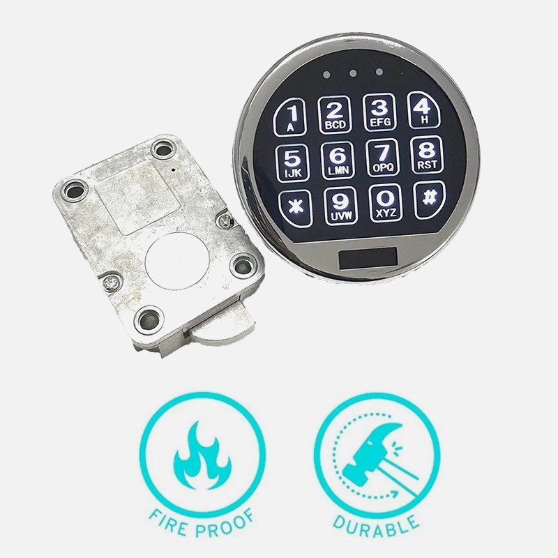 Gun Safe Replacement Lock Chrome Digital Keypad Electronic Lock With Swing Bolt