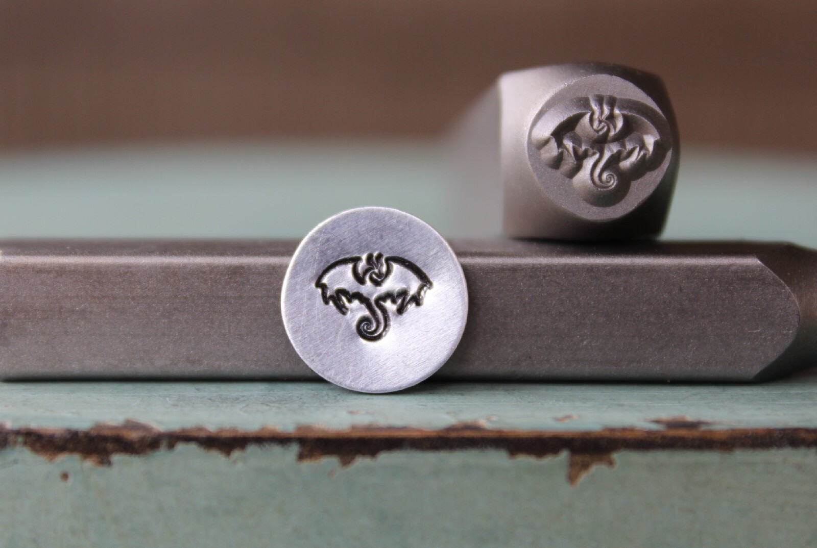SUPPLY GUY 8mm Dragon Metal Punch Design Stamp SGCH-131