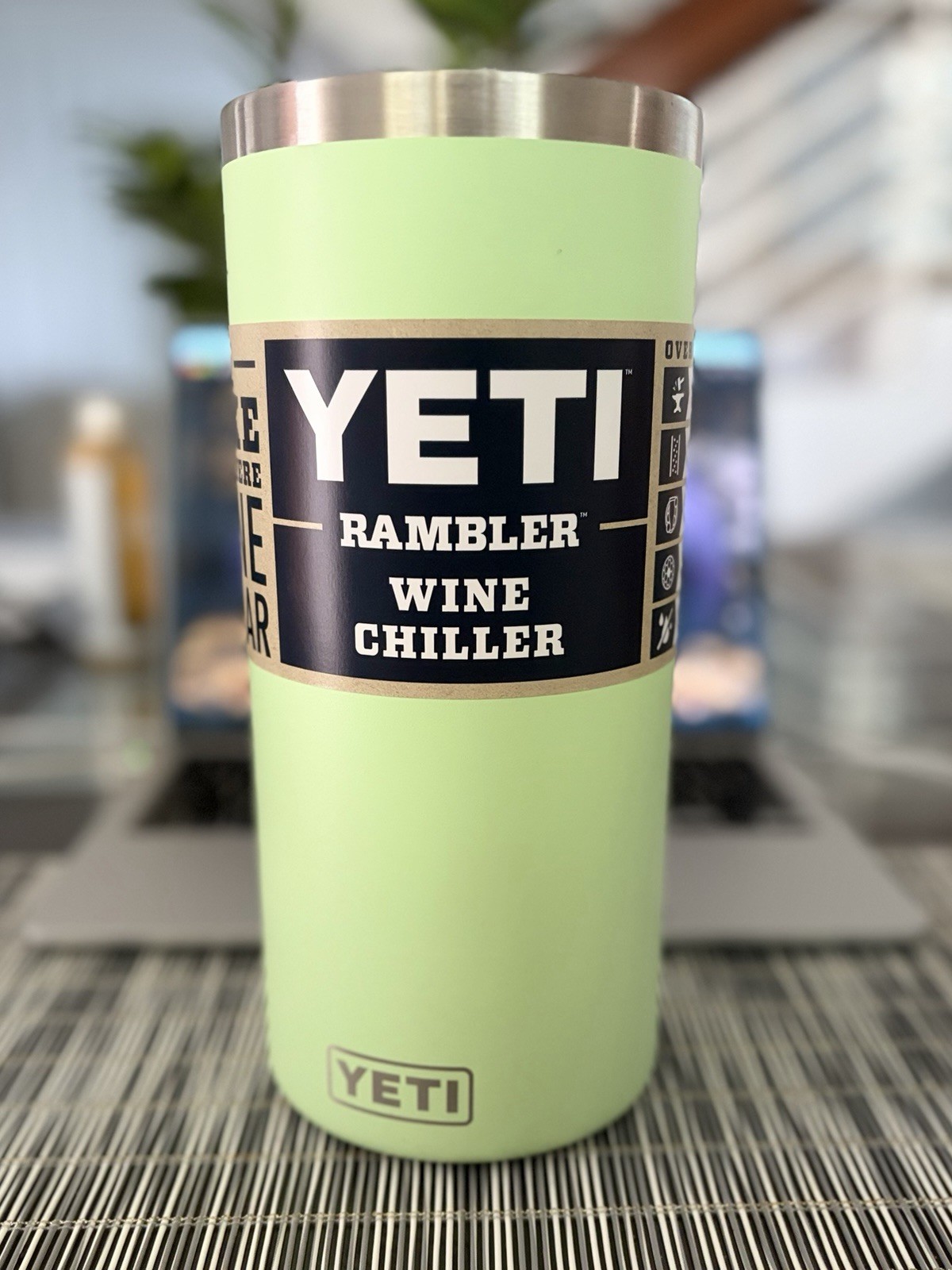 Yeti Rambler Wine Chiller With Bearfoot Non-Slip Ring - Key Lime