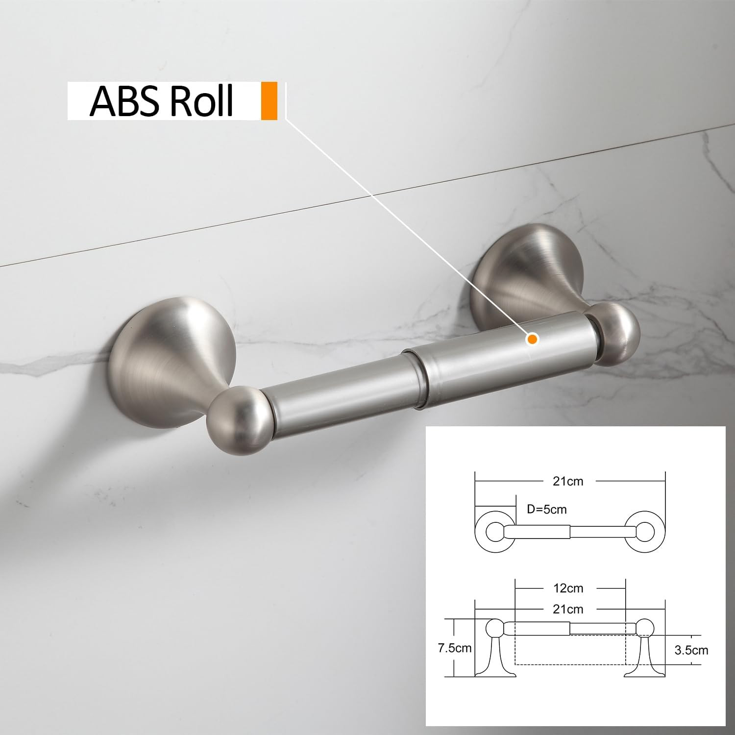 Bathroom Accessory Set, Brushed Nickel Adjustable Expandable Towel Bar 4-Piece B