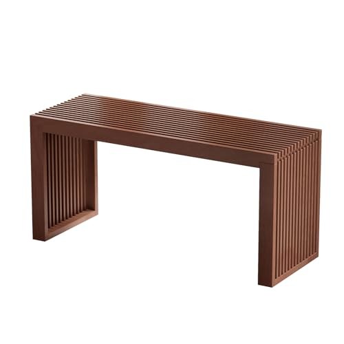 Bamboo Dining Bench, 35 inch Farmhouse Decor Indoor Kitchen Table Long Brown