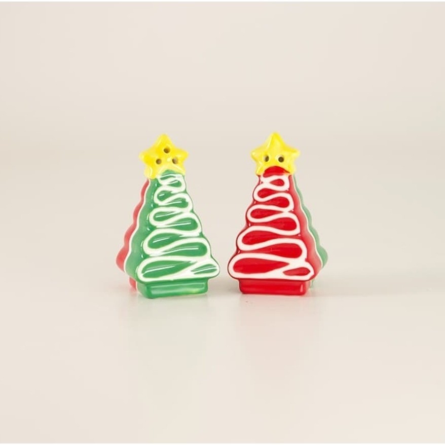 Christmas Trees Salt and Pepper Shakers Mini Set Holiday Table Decor New