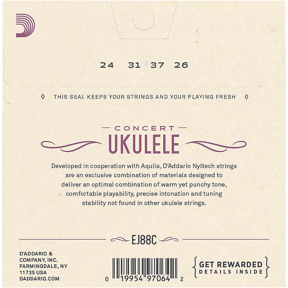 D'Addario EJ88C Nyltech Concert Ukulele Strings