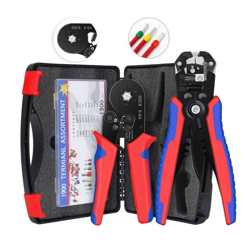 HSC86 - 4A+ Terminal + Multifunctional Wire Stripper Set, Cold - Press Terminal