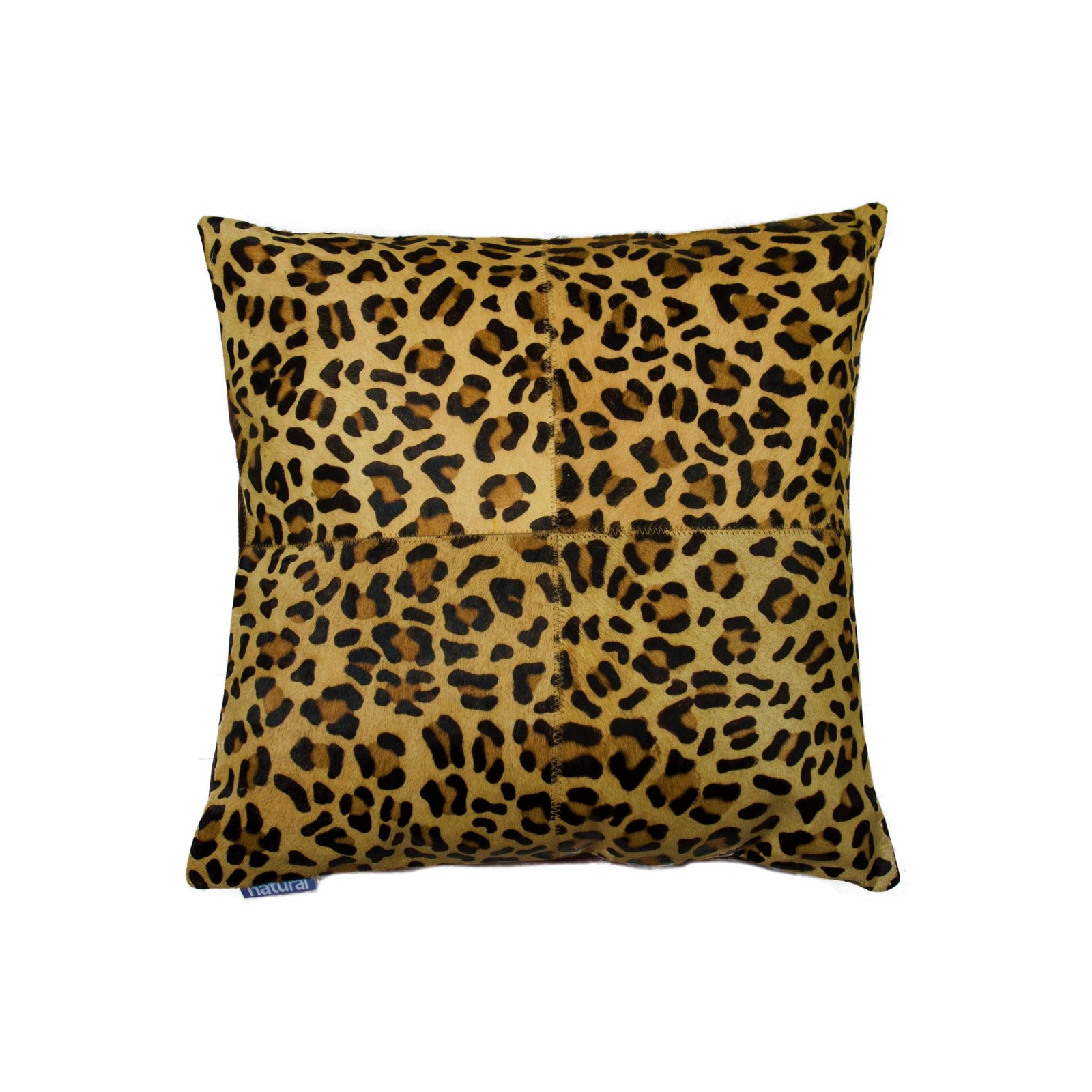 Natural Torino Quattro Togo Cowhide Pillow | Leopard | 18"x18"