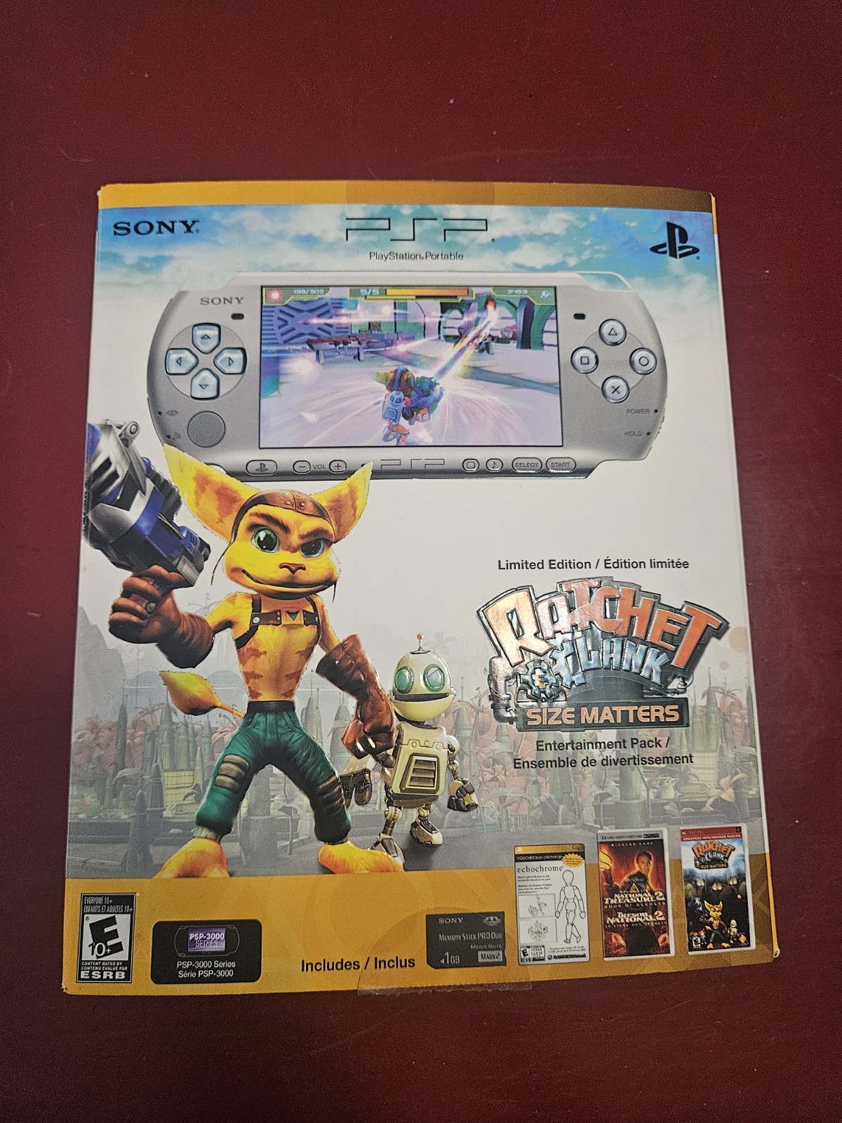 Sony PSP-3000 Ratchet & Clank Limited Edition Console BOX AND MANUALS ONLY