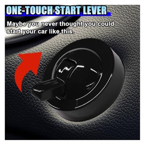 Car Push Start Button Cover, Metal Anti-Scratch One Button Start/Stop Black