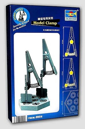 Trumpeter Modeling Clamps (2) with Base - Plastic Model Aircraft Accessory