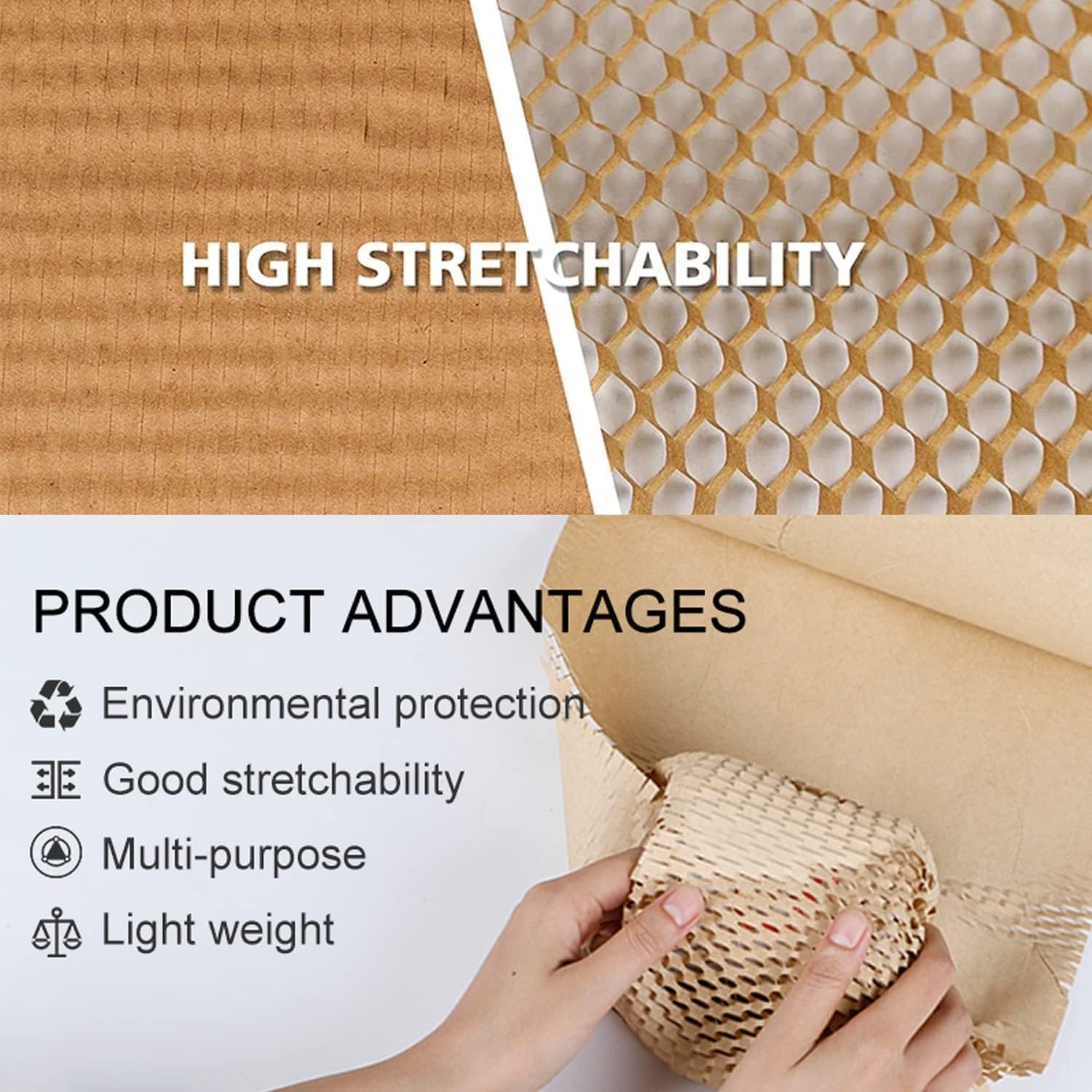 Honeycomb Packing Paper,12 inch x 200 ft Bubble Cushioning Wrap for Packing M...