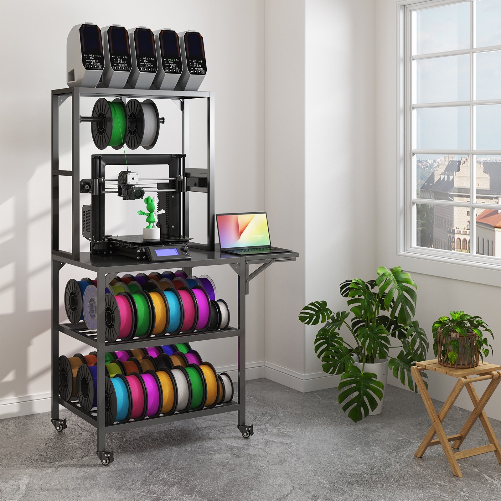 3D Printer Workbench Heavy Duty 3D Printer Table Stand for Home Office Workshop