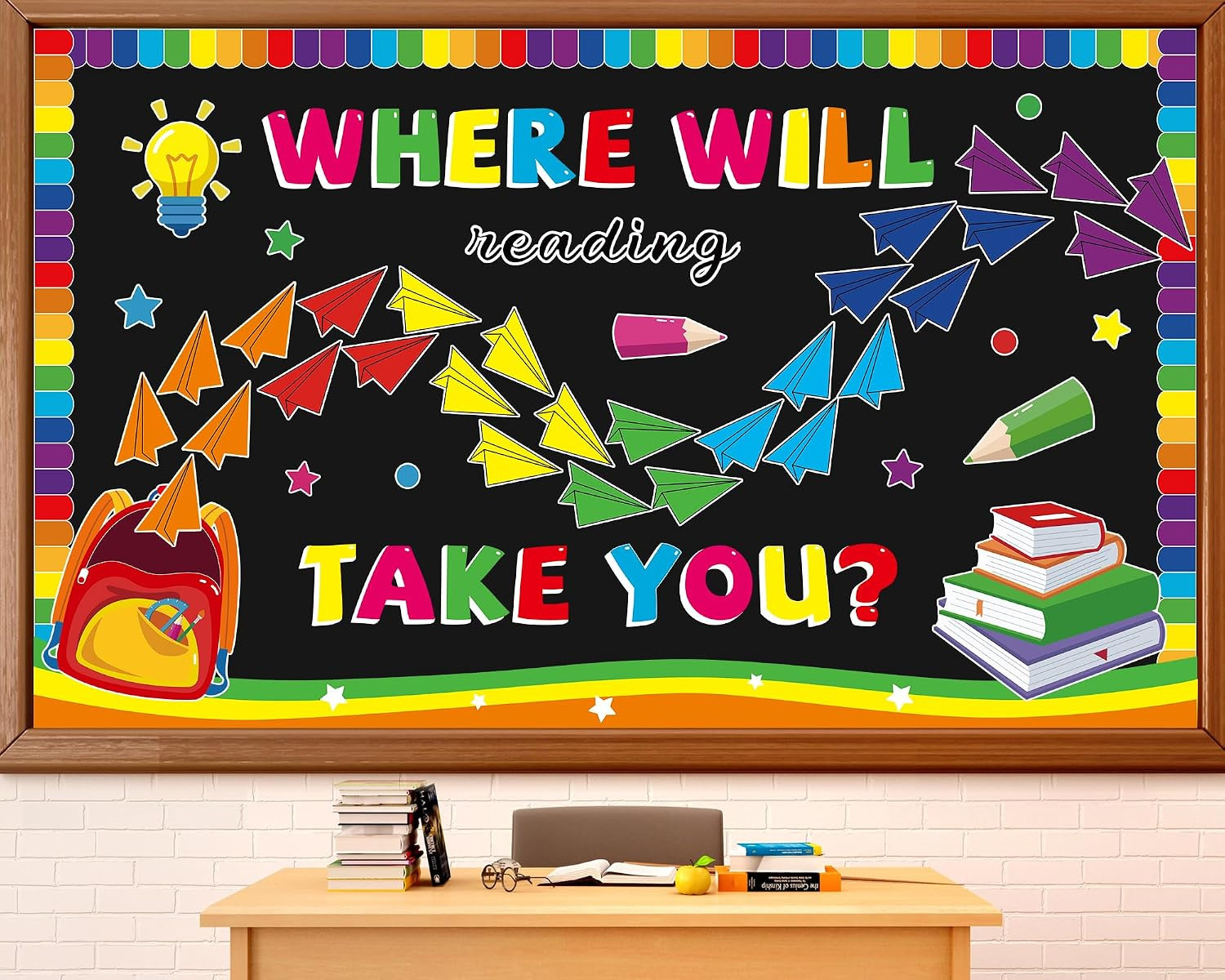 Reading Bulletin Board Decorations Set Back to School Paper Plane Classroom Cuto