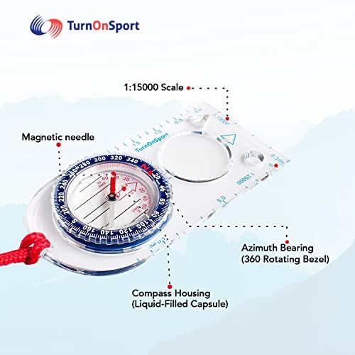 Orienteering Compass - Hiking Backpacking Compass | Advanced Scout Compass