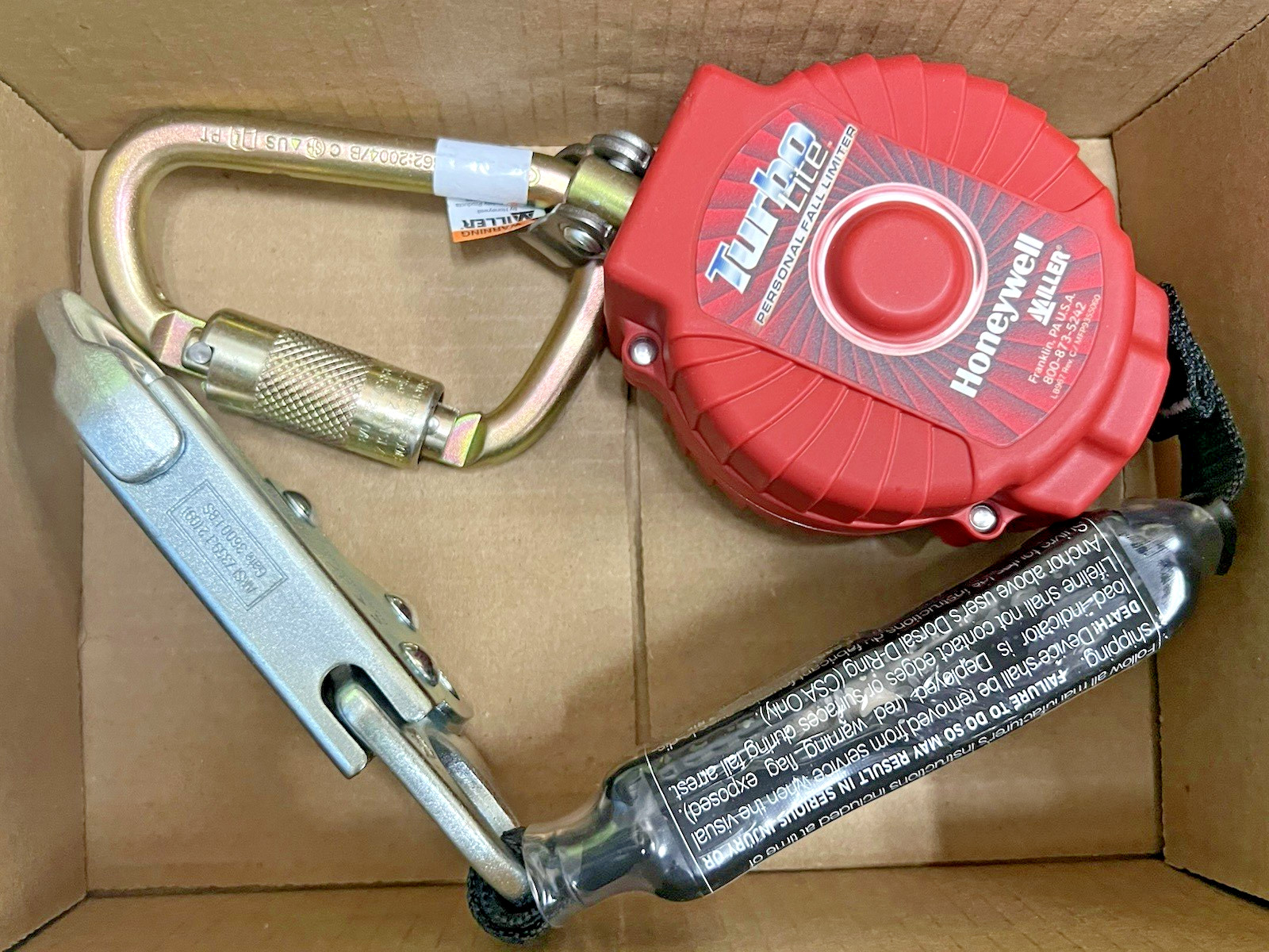 New NWOB Honeywell Miller 2KUA6 Turbolite Personal Fall Limiter Harness FreeShip