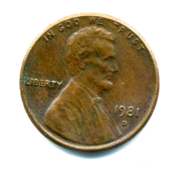Lincoln MEMORIAL Cent 1981 D Average Circulated United States 1 Penny Coin #7490