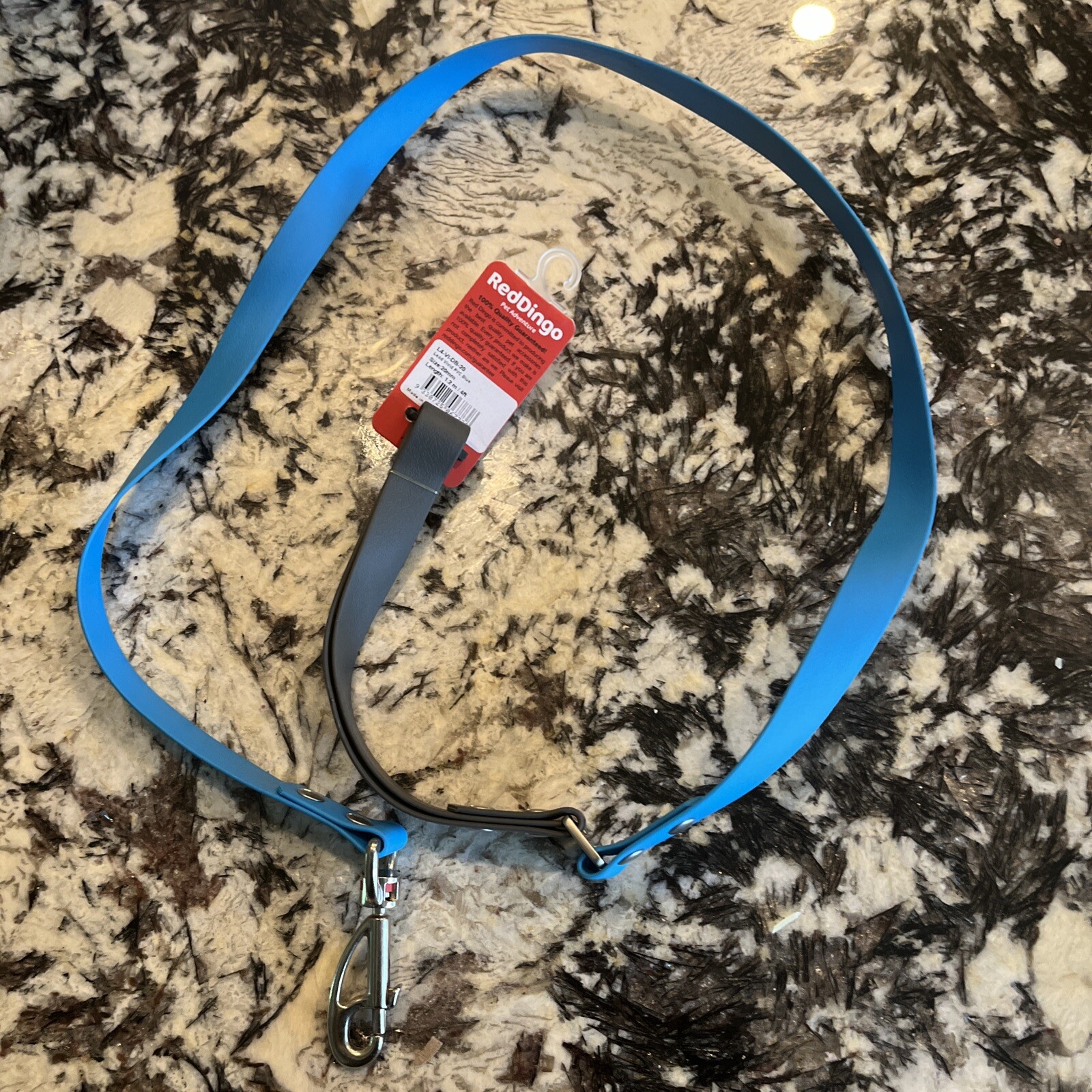 Red Dingo Dog Lead, Vivid PVC Blue, 20mm/ 4ft