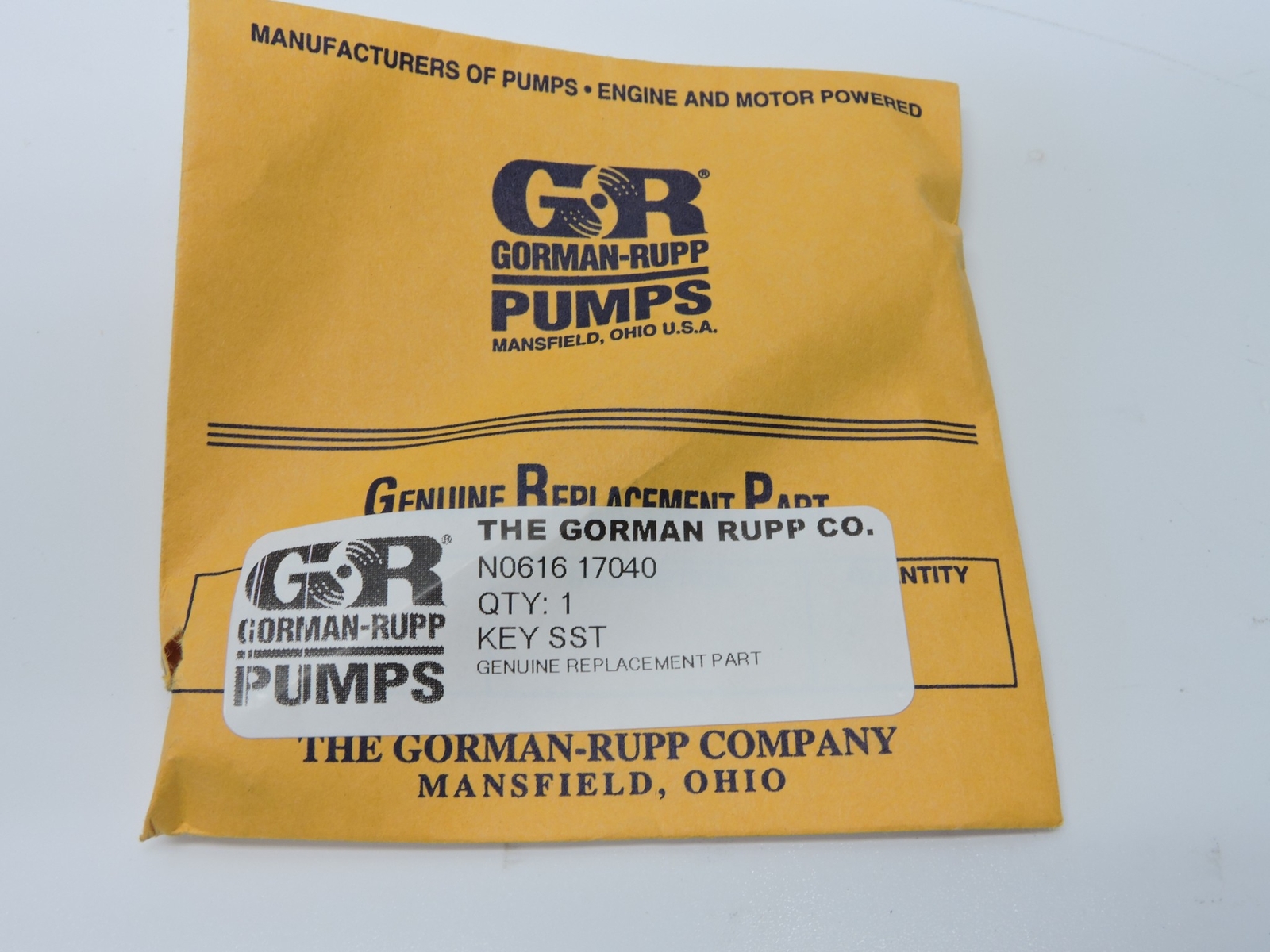 Gorman-Rupp N0616 17040 – Key SST - Genuine NEW!