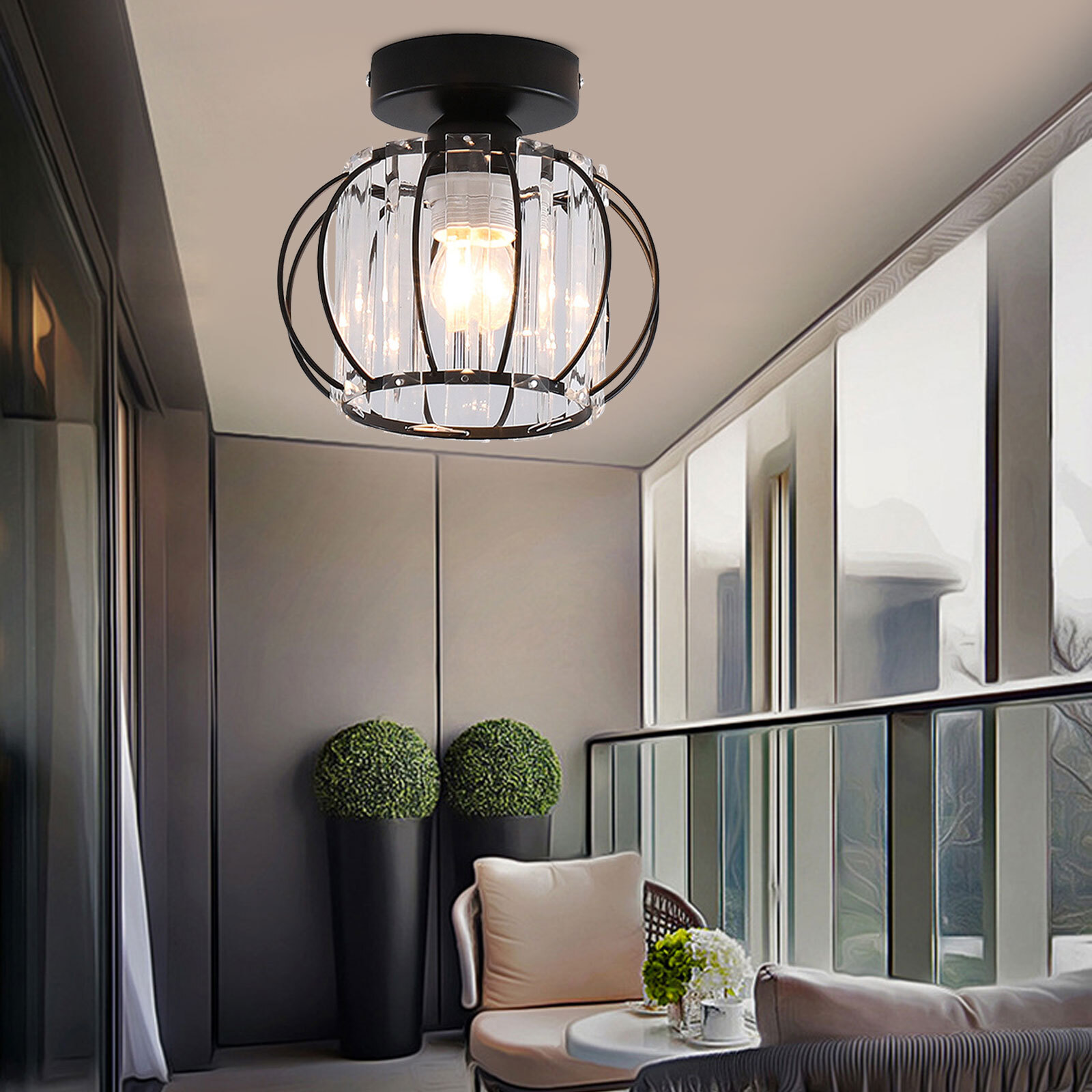 Recessed ceiling lamp, iron ceiling lamp, E27 socket, maximum power 20W