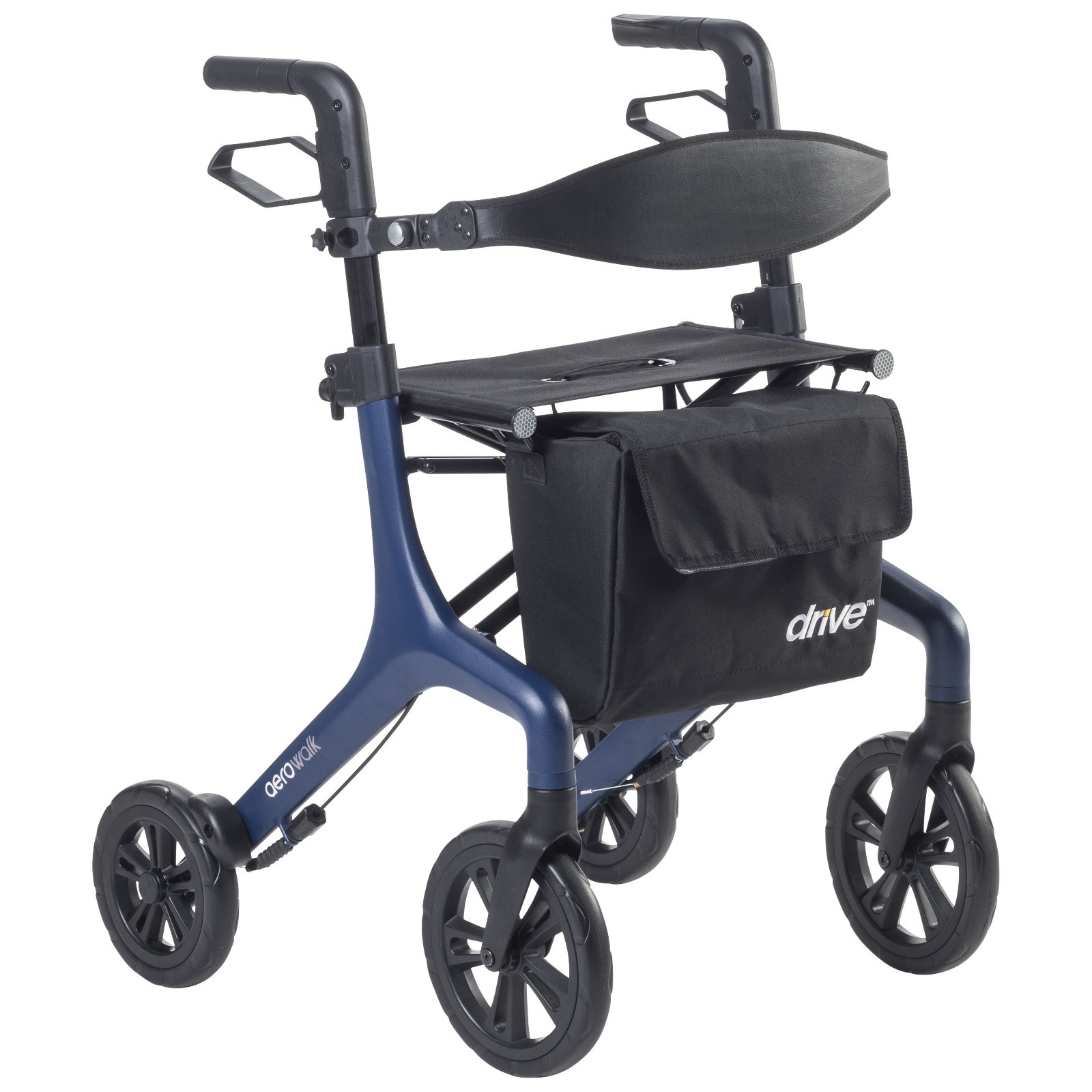 Drive AeroWalk Ultra-Lite Foldable Rollator Walker w/Seat - Just 15.2lbs - Blue
