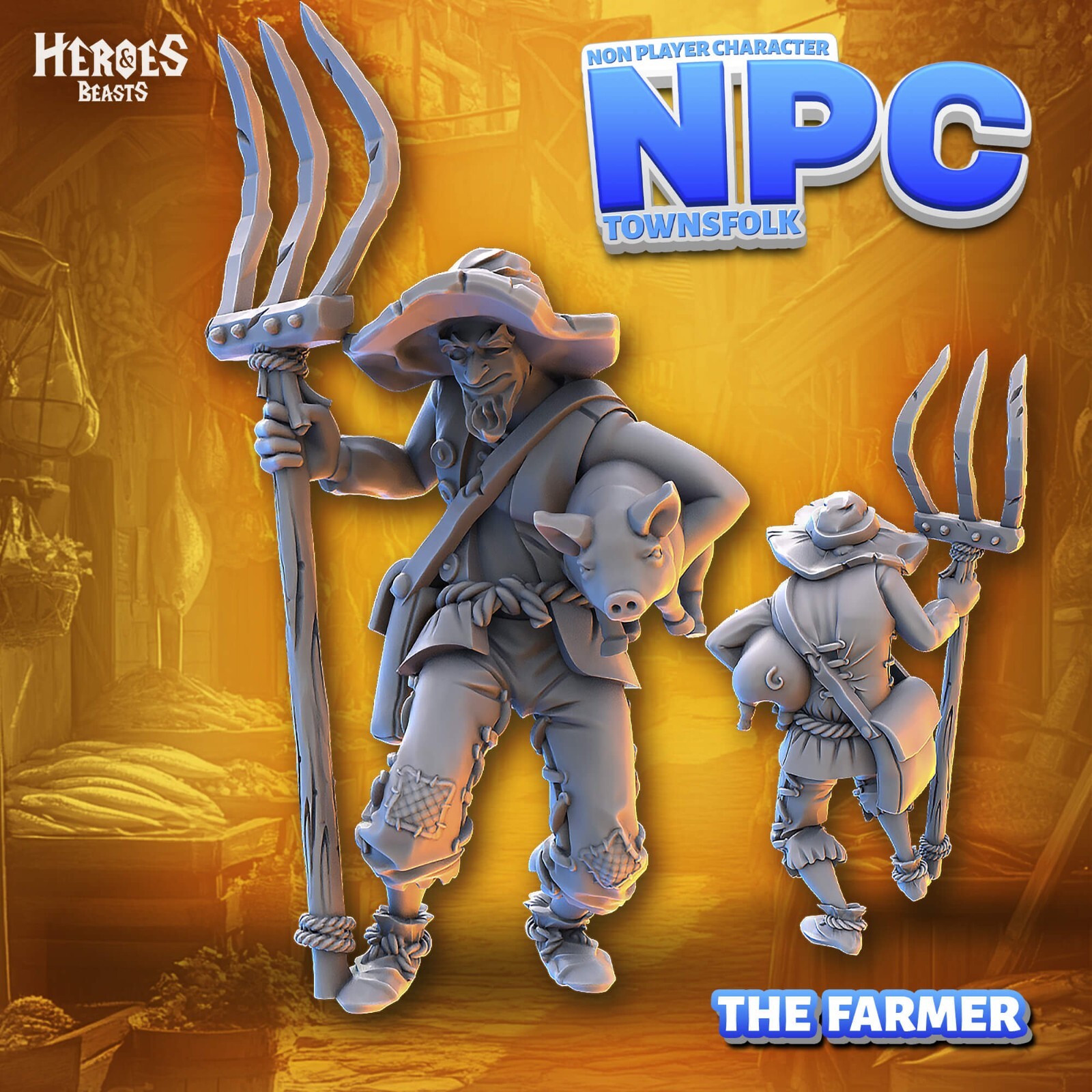 Dungeons & Dragons NPC Character - Male Human - Farmer - Town Folk