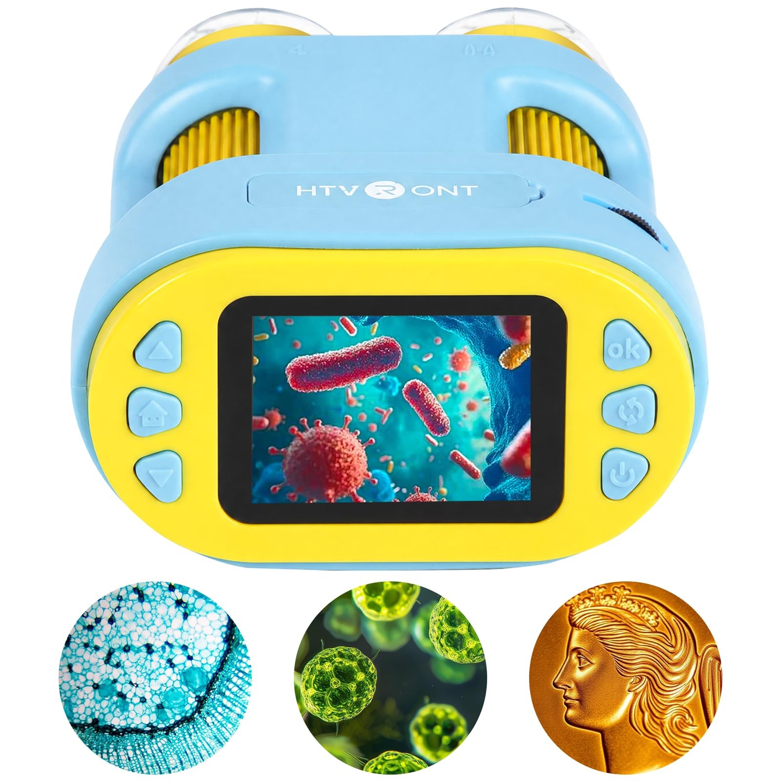 Handheld Microscope for Kids - HTVRONT 1000X Digital Microscope 4K 2.0 Inch HD
