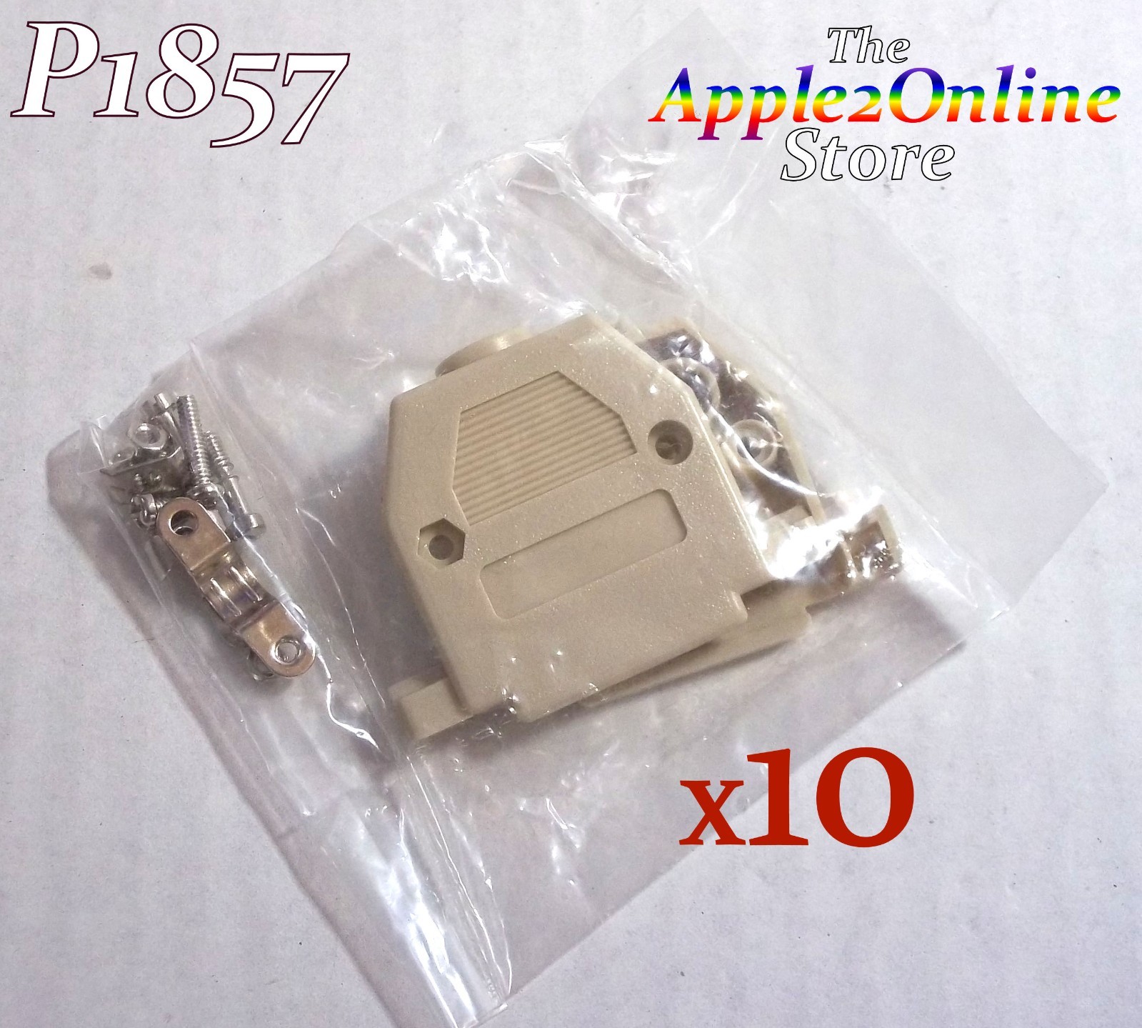 ✅ 🍎 10 BRAND NEW DB-25 DSUB-25 Hoods - BEIGE - Includes Hardware!💕