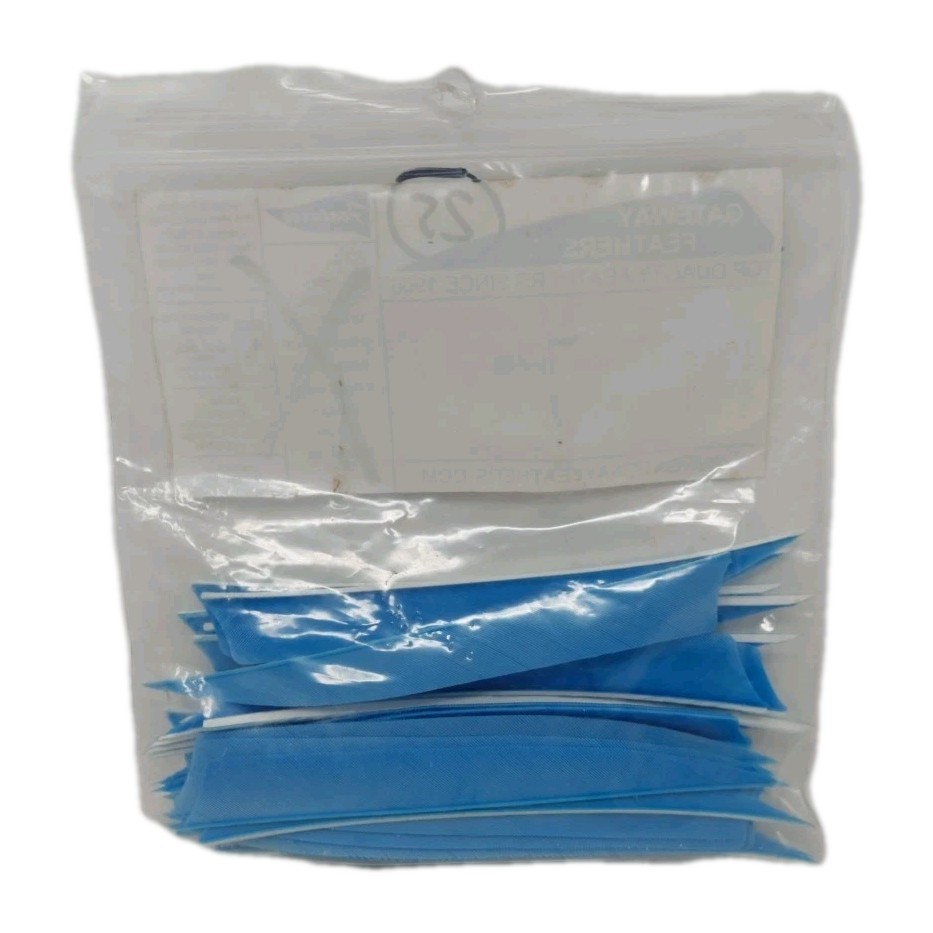 25 Count Gateway Archery Arrow Feathers 5" Right Wing: Shield Sky Blue