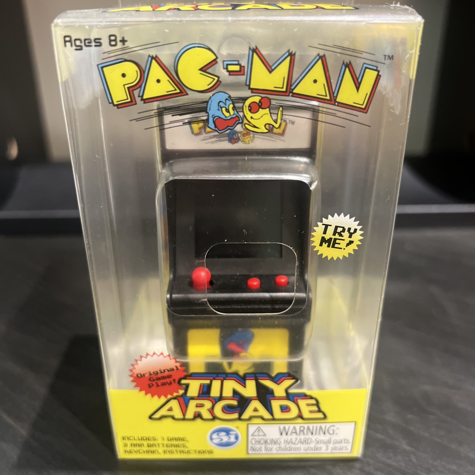 Tiny Arcade Pac-Man 3.5" Mini Retro Game Keychain - Arcade Cabinet Yellow NEW!