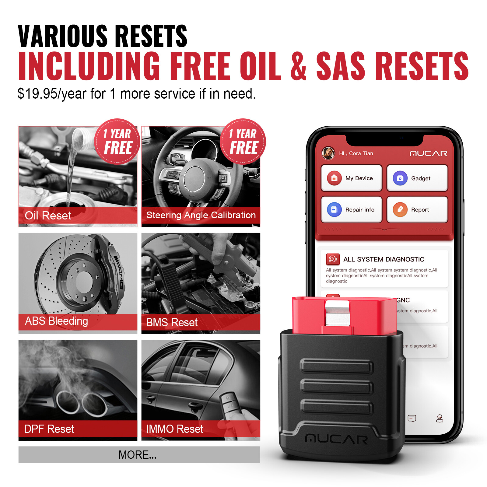USED MUCAR BT200 Full System Diagnostic Tool OBD2 Scanner Bluetooth Wireless Car