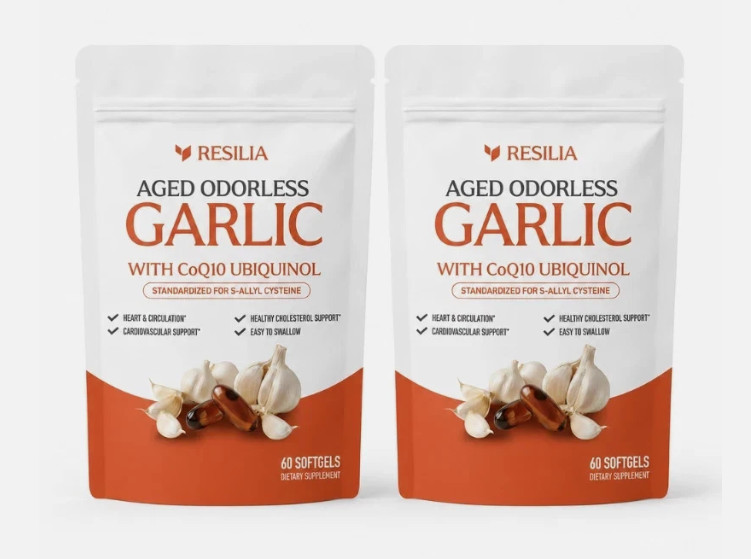 Pack of 2 Resilia Odorless Aged Garlic Extract 600mg 60 Softgels New Sealed